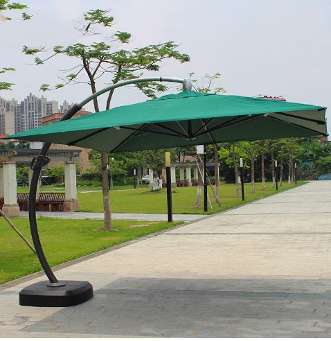 High quality outdoor backyard pool side garden patio 10ft roma led light solar panel power umbrella