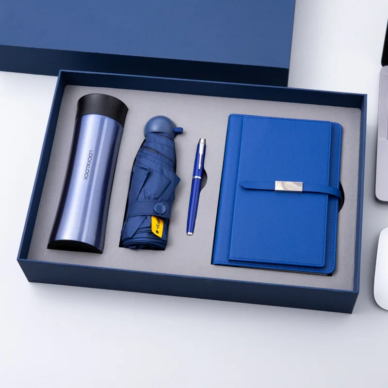 4 in 1 Business Souvenir Corporate cup umbrella notebook Annual Meeting Gift set