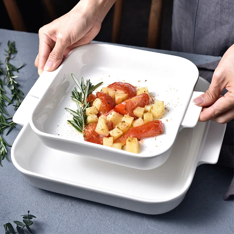 Hot Sale Keramik Rechteckige Auflaufform Au Gratin Dishes Household Baking Dish Ceramic Lasagna Pan Oven Plate