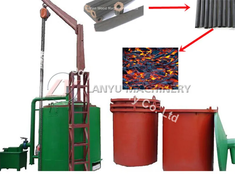 lanyu wood branch charcoal machine/wood charcoal/gas flow carbon