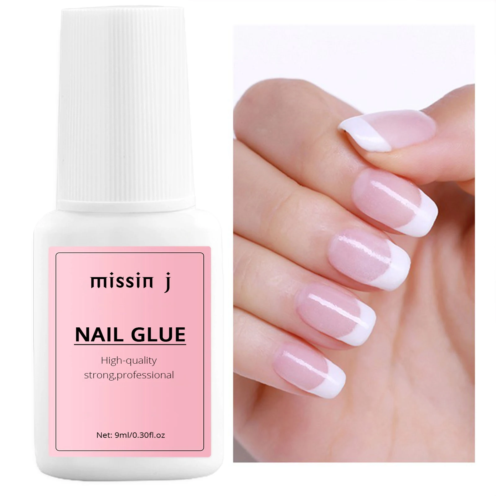 Super Strong 9g Nail Glue for Acrylic Nails Salon Quality Brush On Glue Durable & Long-Lasting MSJ Glue False Nails