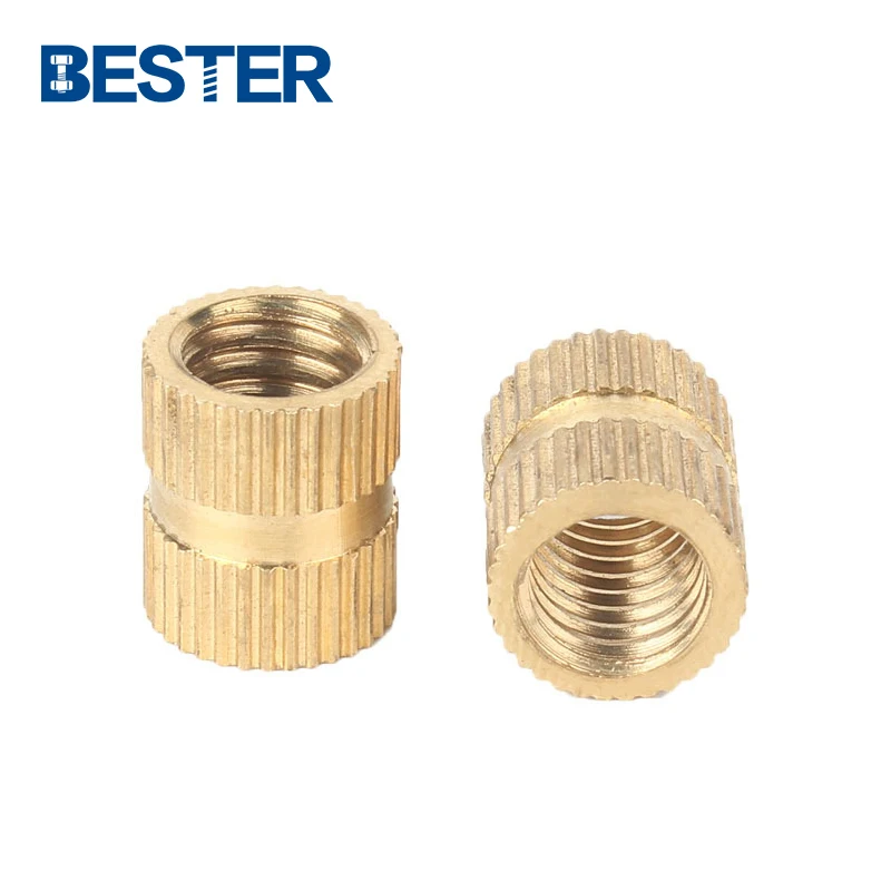 Moulded in M3 Brass Pure Copper Metric Threaded Inserts Round Embedded Clamp Knurled Copper Nut