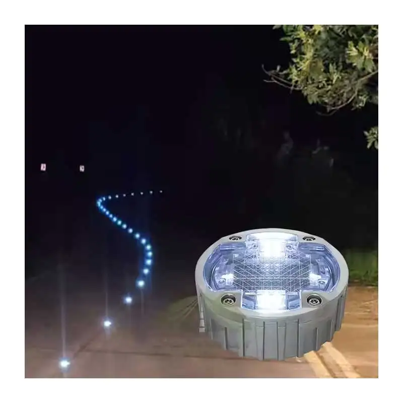 Lamp Glass Aluminum Reflective 4way Reflector Marker Light Cat Eye Aluminum Led Traffic Warning Products Solar Stud Solar