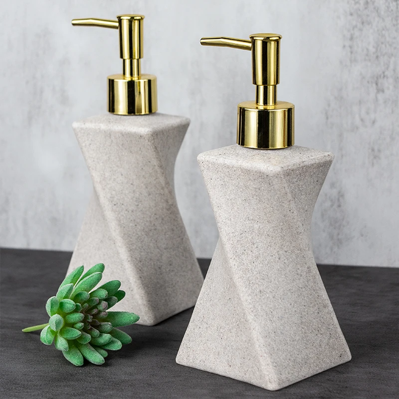 New wholesale custom hand soap dispenser bottle set nordic matte black gold white amber clear crystal for shower gel shampoo