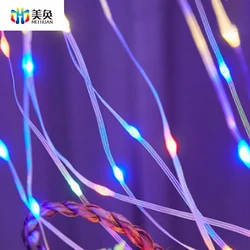 USB Led Magic Color Rubber Line Lamp String RGB Electric Point Control  Waterproof Decorative Christmas Lamp