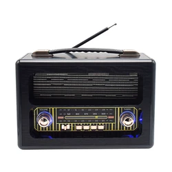 2022 Classic Design FM AM SW Radio Receiver Old Style Radio Portable Handle Vintage Retro Rechargeable Multi-band with Light