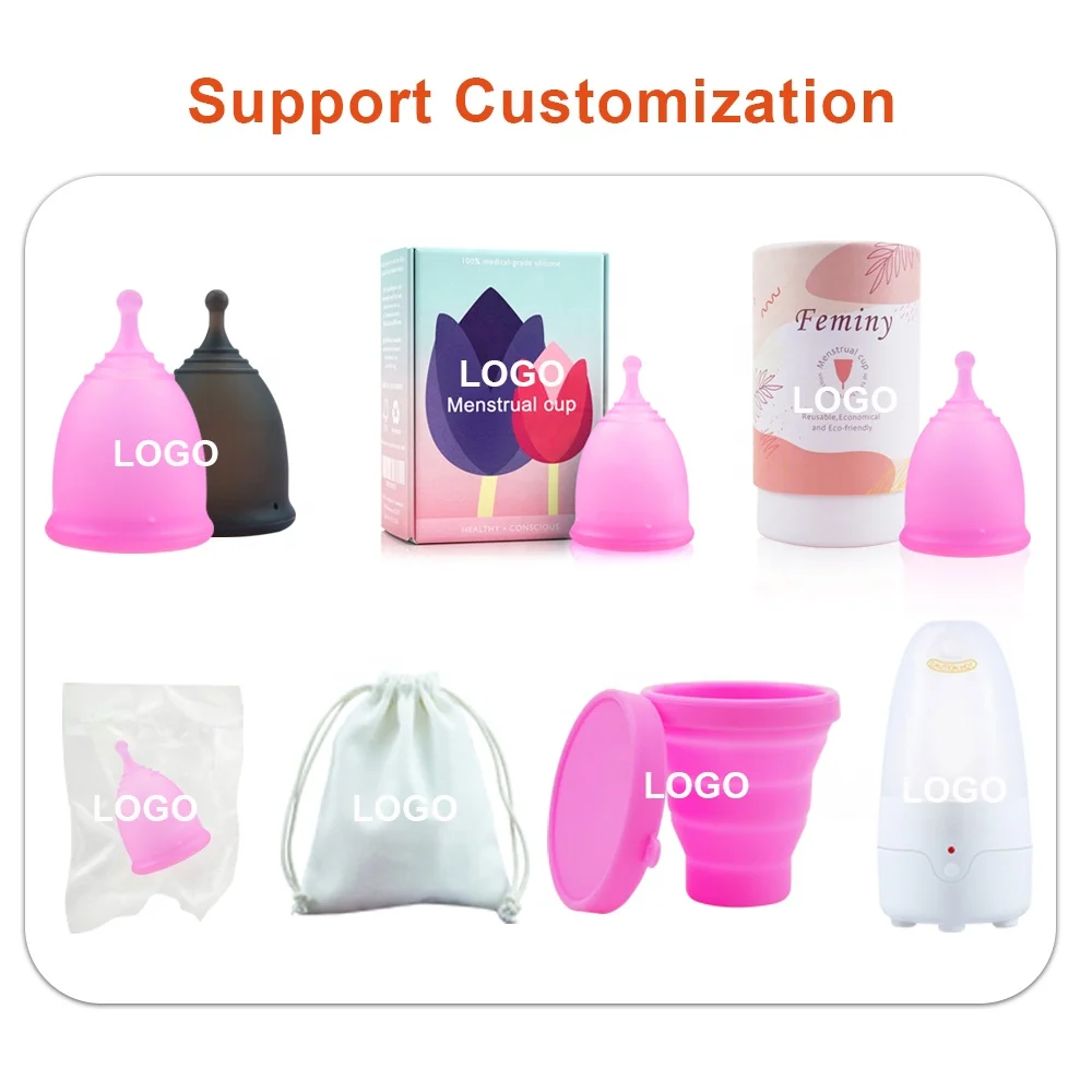 Wholesale Custom Reusable Lady Period Cup 100% Medical Silicone Menstruation Copa Menstrual Cups