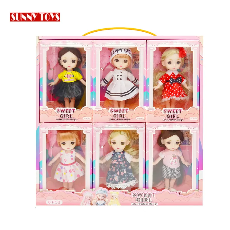 wholesale 6 inch soft silicone vinyl fashion toys doll girl for children