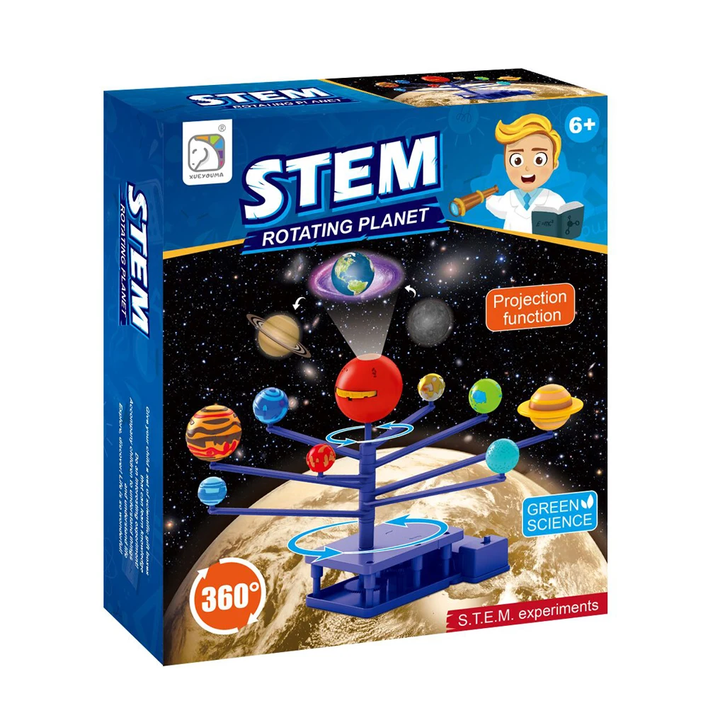 STEM Solar System Model DIY Kit Planetary Projector 360 Degree Rotation 8 Planets Projection  Astronomy Arts Science For Kid