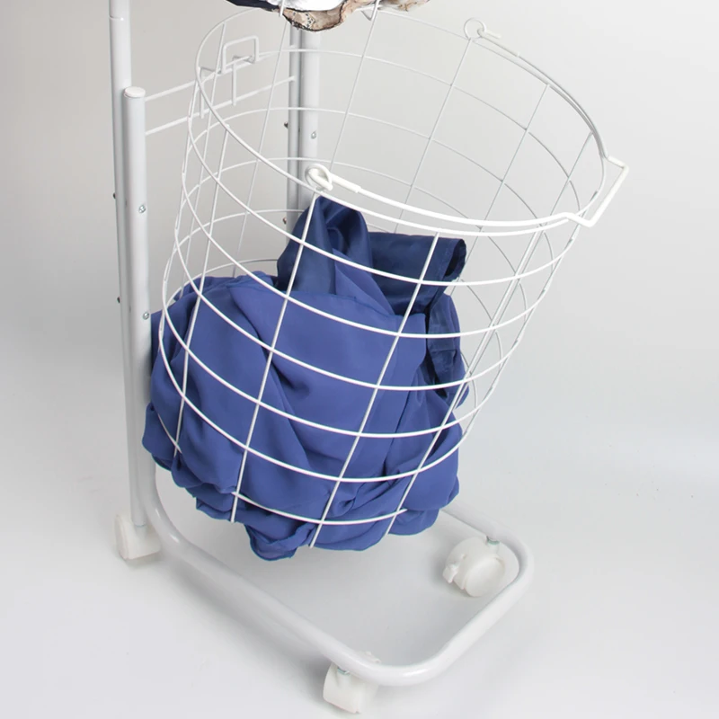 Most Popular Home Large Removable Wheeled Storage Laundry Wire Hamper Basket On Wheels