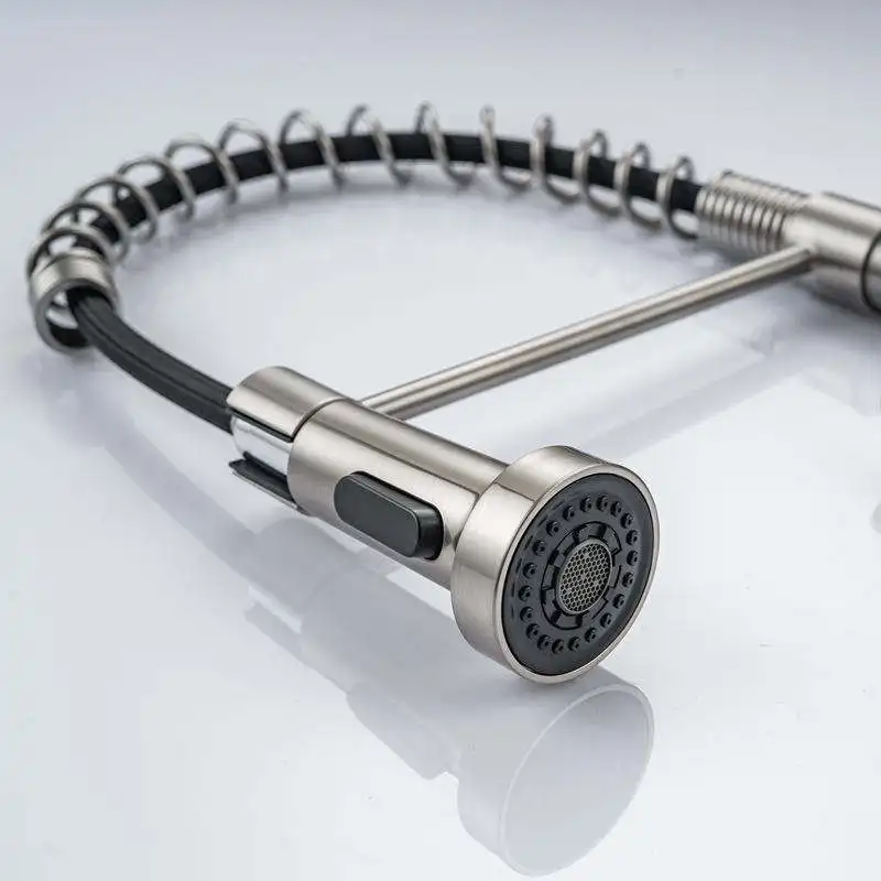 oem odm kitchen taps wholesales 304 stainless steel brushed hot and cold washbasin basin mixer faucet