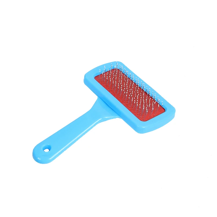 Long Hair Fur Pet Dog Cat Animal Puppy Poodle Grooming Cleaning Plastic Slicker Brush With Stainless Steel Pins