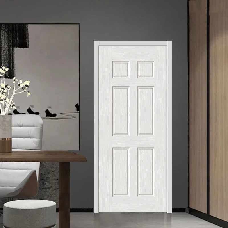 white primer MDF moulded wooden door cheap price door skin for houses interior slab door factory wholesale