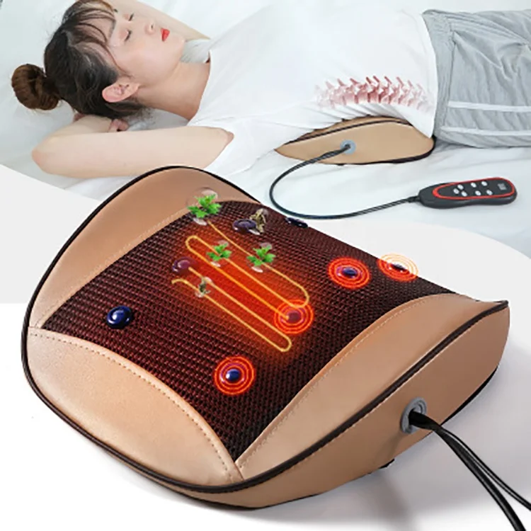 Magnet wormwood airbag lifting stretching back waist neck electric massage pillow