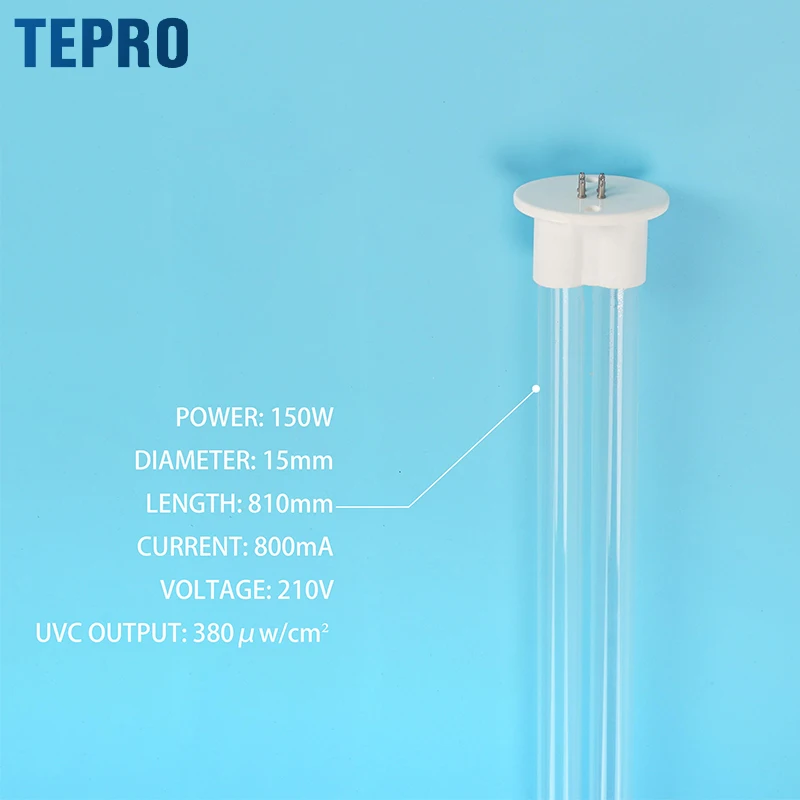 GU150W-VH H Type UV Lamp 150W Ultraviolet Disinfection 254nm uv germicidal lamp tube for air sterilization