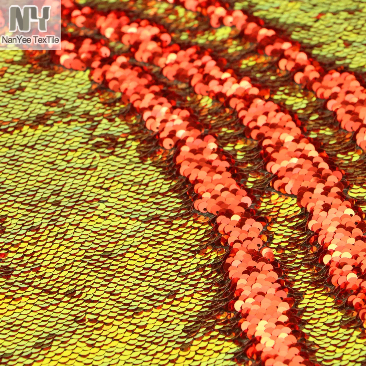 Nanyee Textile Super Shiny Fish Scale Ombre Iridescent Brown Sequin Fabric