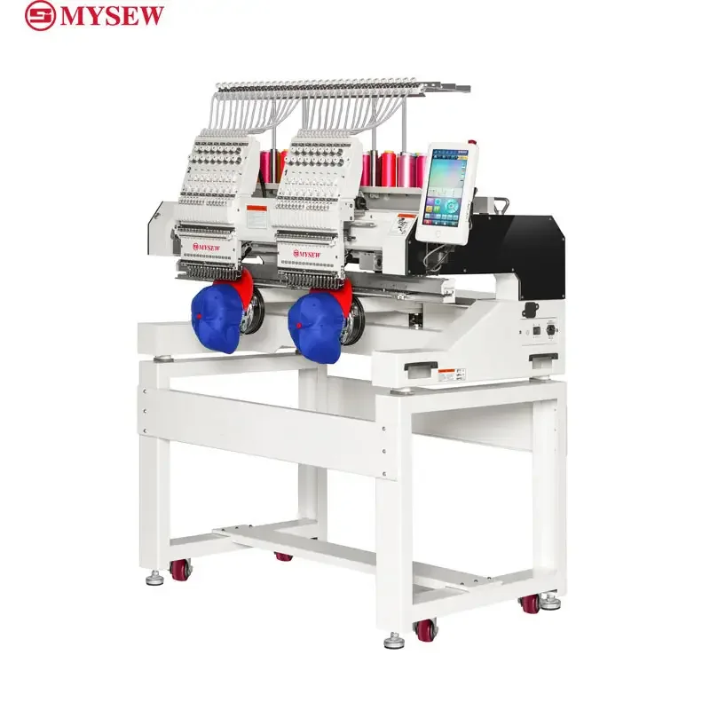 MBC-1202/1502 MYSEW Industrial 2 Heads 12/15 Needles Computerized Automatic High Speed Sewing Embroidery Machine For Sale
