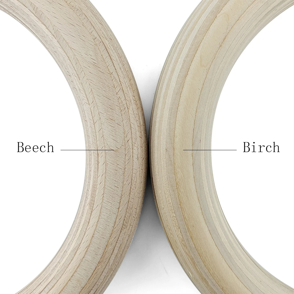 Quality birch wooden gym gymnastic rings