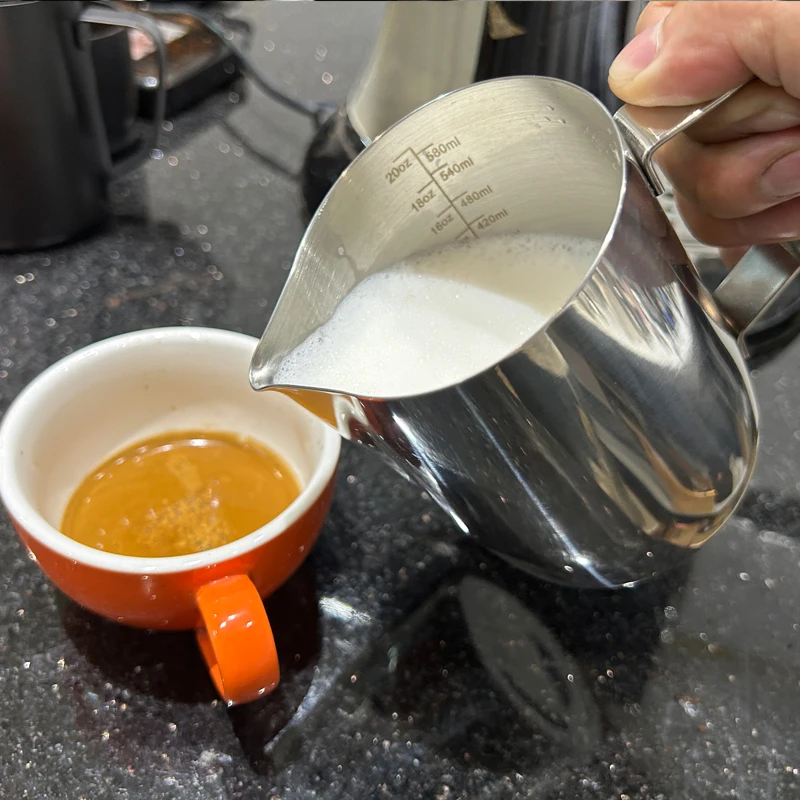 steel latte frothing barista tool latte art  Arab Sharp Spout steam  metal milk frothing pitcher Jug
