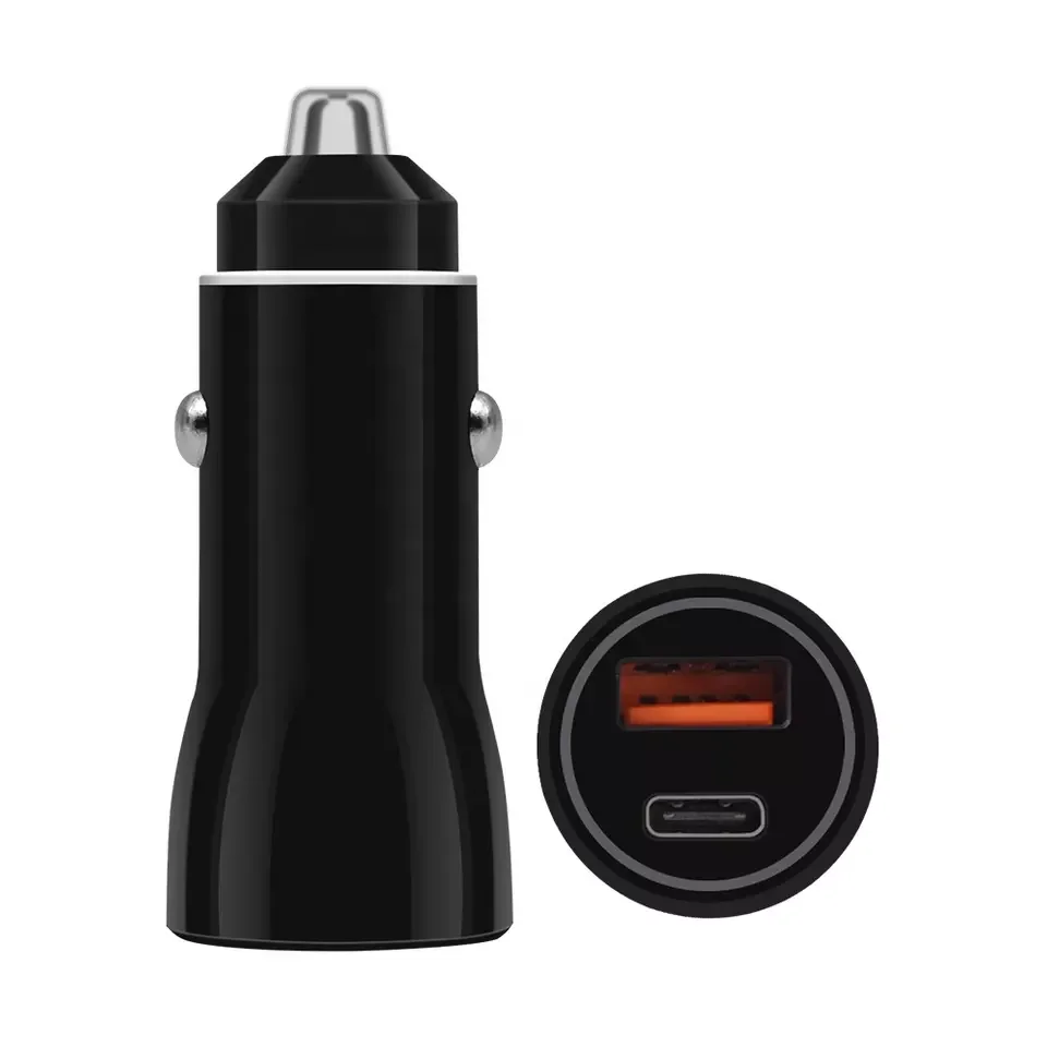 38w Dual USB PD Fast Car Charger Adapter USB-C Type-C and USB-A QC3.0 Quick Charge 3.0 Rapid Fast Charging Car Adapter