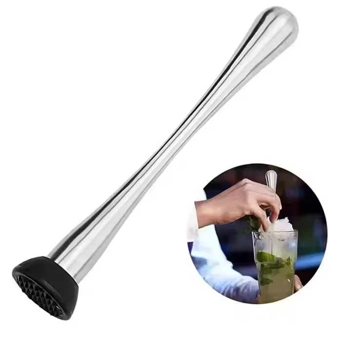 Stainless Steel Wine Mixing Stick Cocktail Muddler Shaker With Crushing Hammer Drink Fruit Muddler Crushed Ice Barware Tools