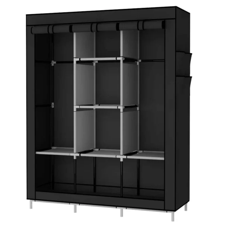 Portable Wardrobe Clothes Storage Organizer Wardrobe Clothes Storage Shelves With Foldable Non-Woven Cover