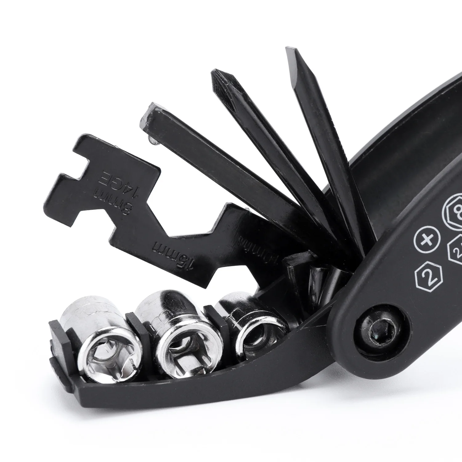 Bike Repair Tool - 16 in 1 Multifunction Bicycle Mechanic Repair Tool Kit Bicycle Fixie Cycling Repair Tools Set Black