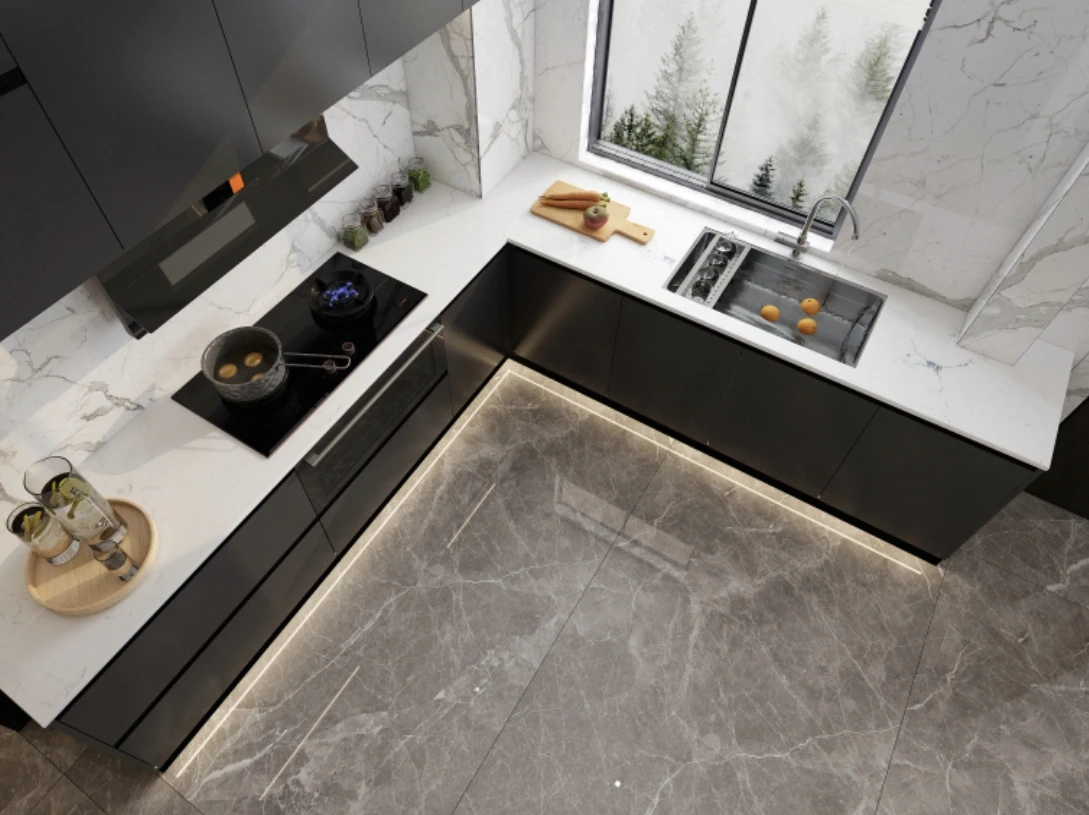 Модульные кухонные шкафы производители проекта с мягкими закрывающихся ящиками