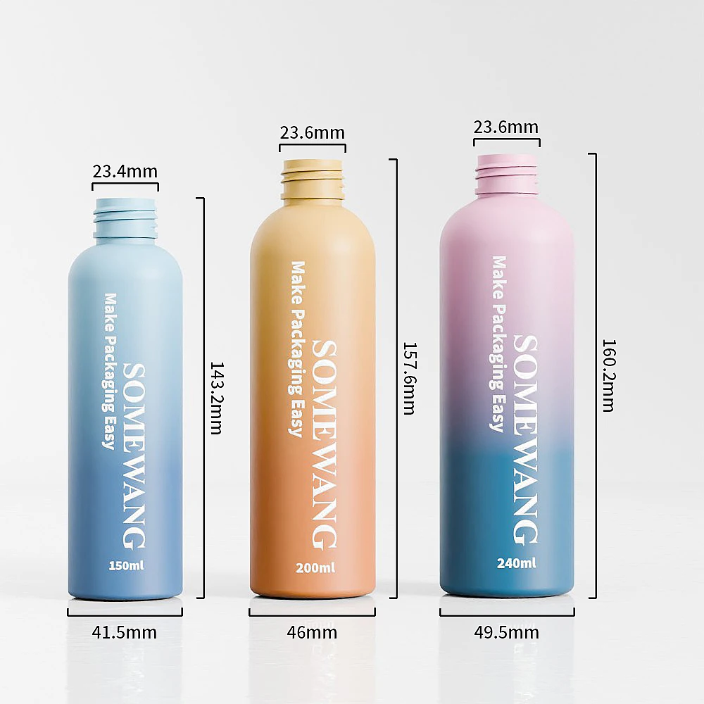 150ml 200ml 240ml Cosmo Round PET Bottle with Disc Cap for Skincare Packaging Body Lotion Bottle Shampoo and Conditioner Bottles