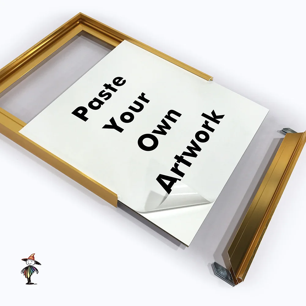 Factory Direct Sale Picture Display Frame Fashion Photo Block Golden Aluminium Alloy Photo Frame Picture Block