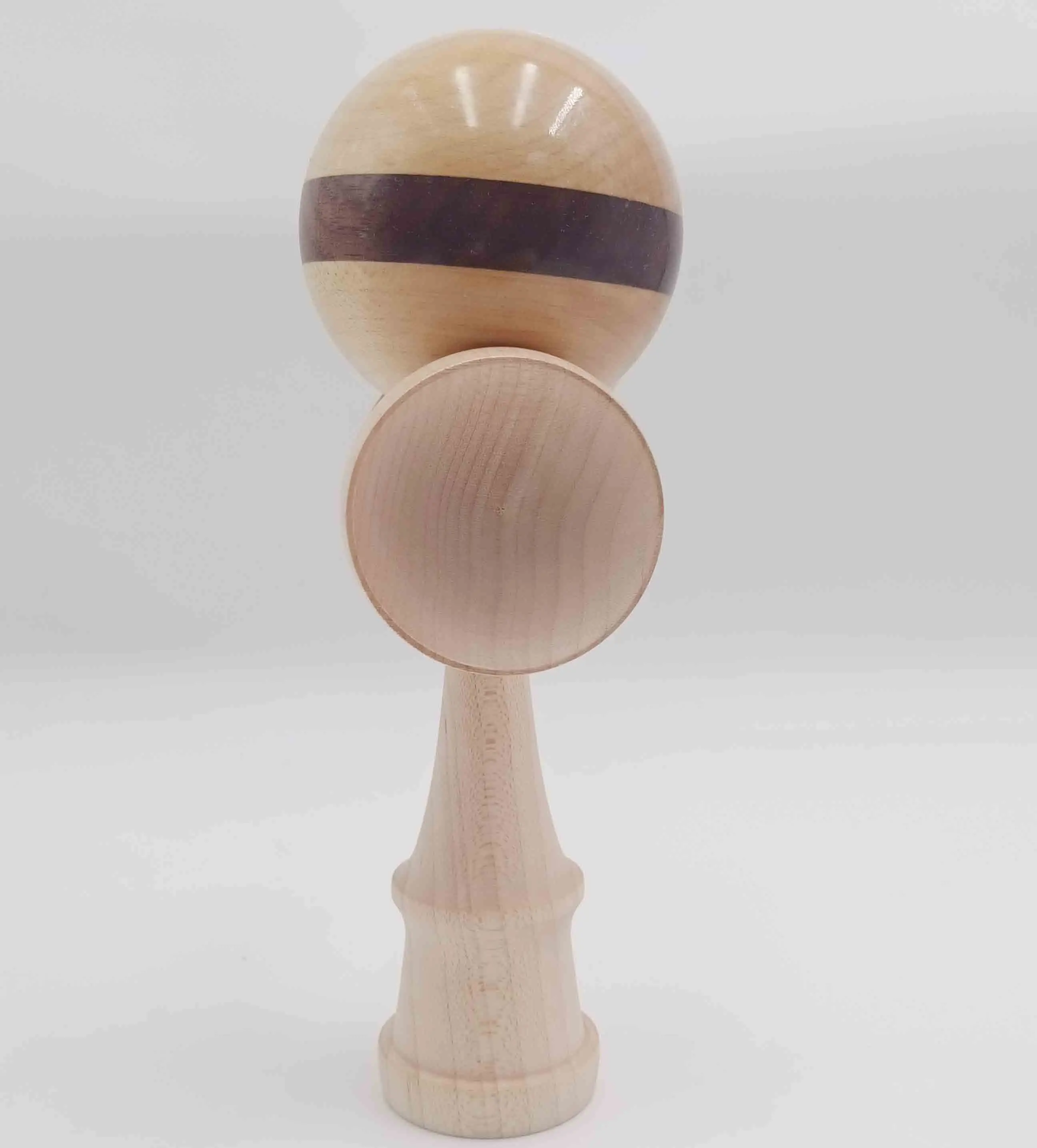 New shape maple wood kendama toy with walnut stripe