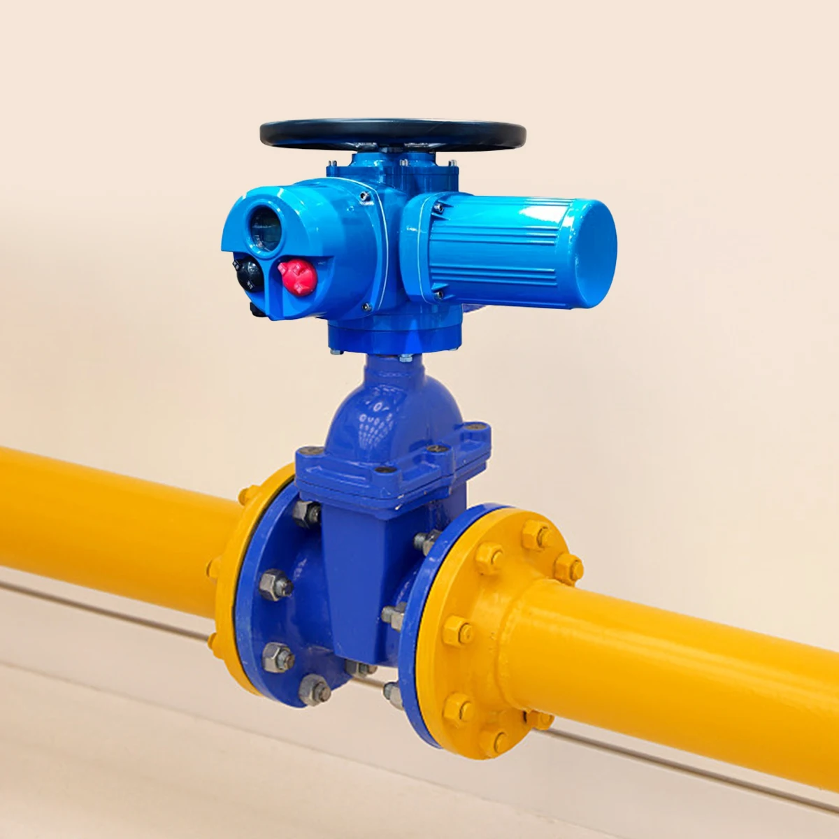 SONGO Double flange on/off  electric 6inch gate Valve cast iron class150 class30 380V  Multi-turn Motorized Electric Actuator