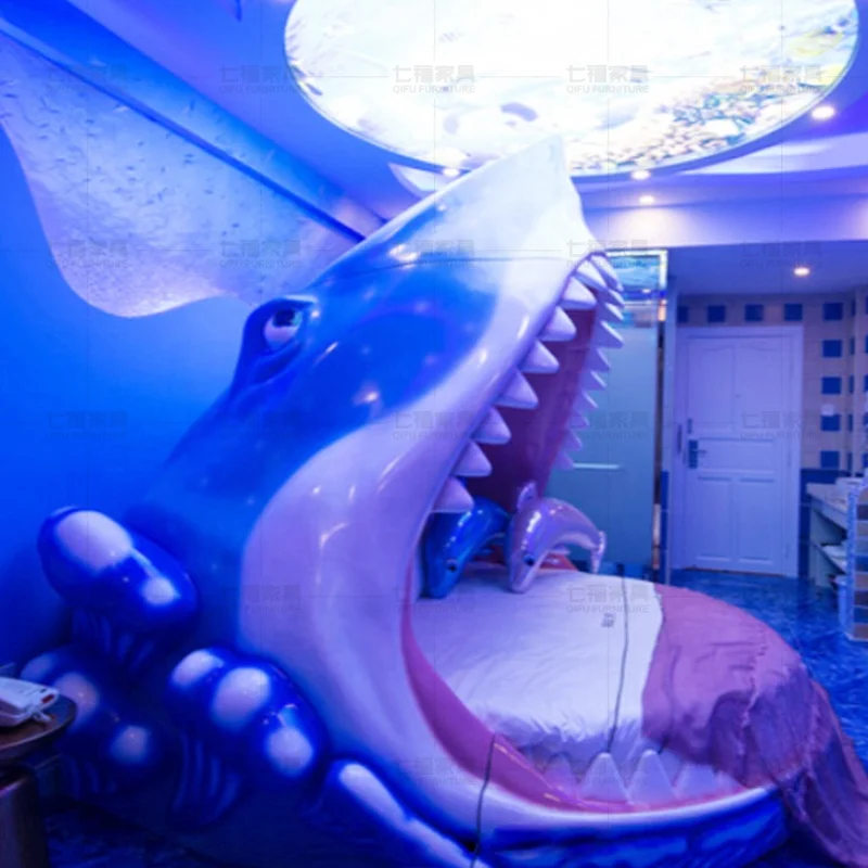 China Supply Hotel Home Bedroom Furniture Children Shark modeling Sex Bed Shark Sex Bed