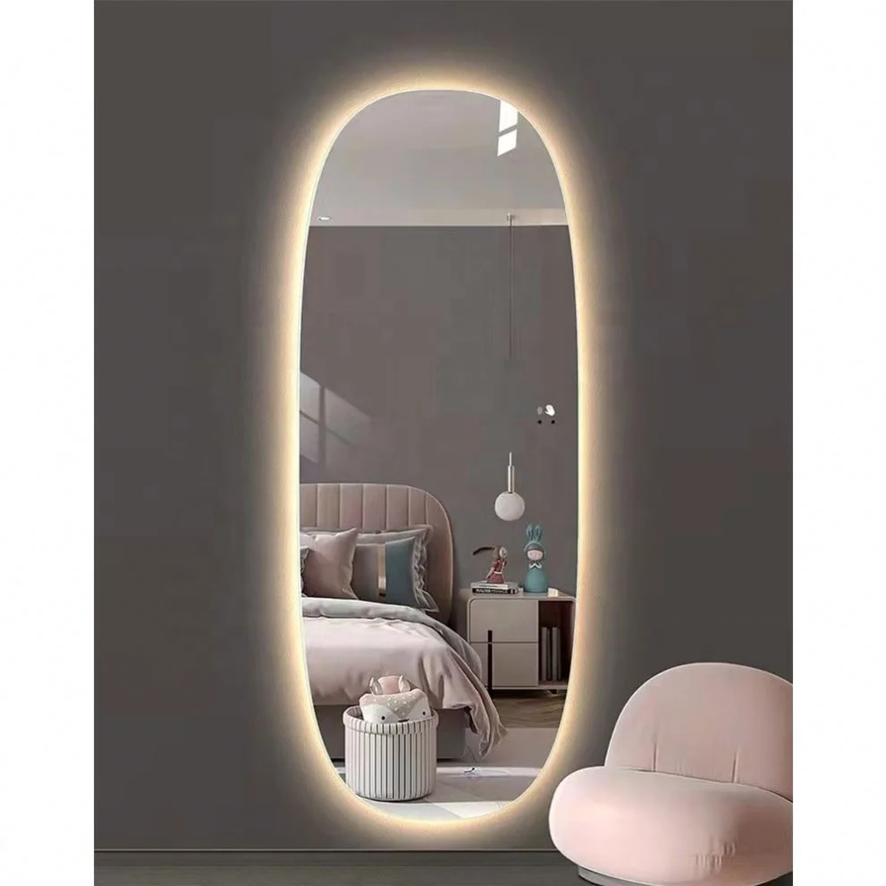 MAX.C Touch Sensor Switch Miroir Salon De Coiffur Wall Full Mirror With Led Light