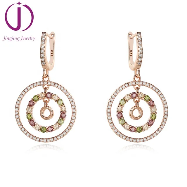 jingjing jewelry sterling silver zirconia circle earring unique earrings for girls