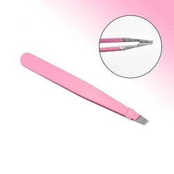 Пинцет для бровей из нержавеющей стали с заостренной/наклонной головкой и полиуретановой коробкой