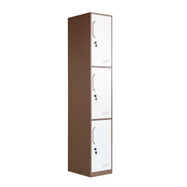 Vertical steel 3 door clothing steel locker