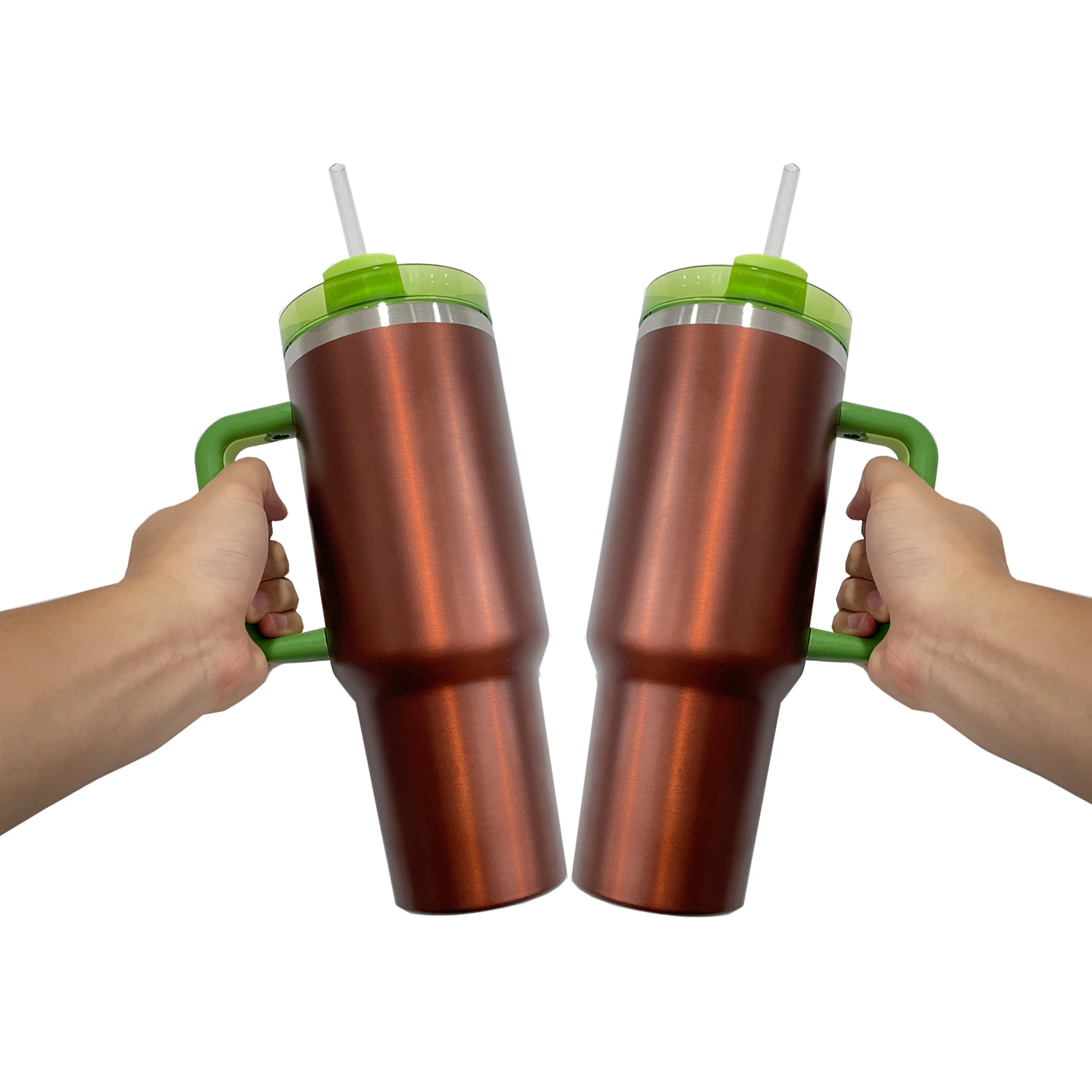 BPA free best value gift vacuum insulated 40oz Watermelon Moonshine Tumbler blank sublimation with green lid and handle
