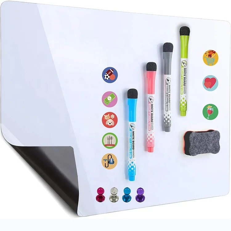 Flexible Magnetic Sheet Fridge Magnet Set Folding Writing Board White Board