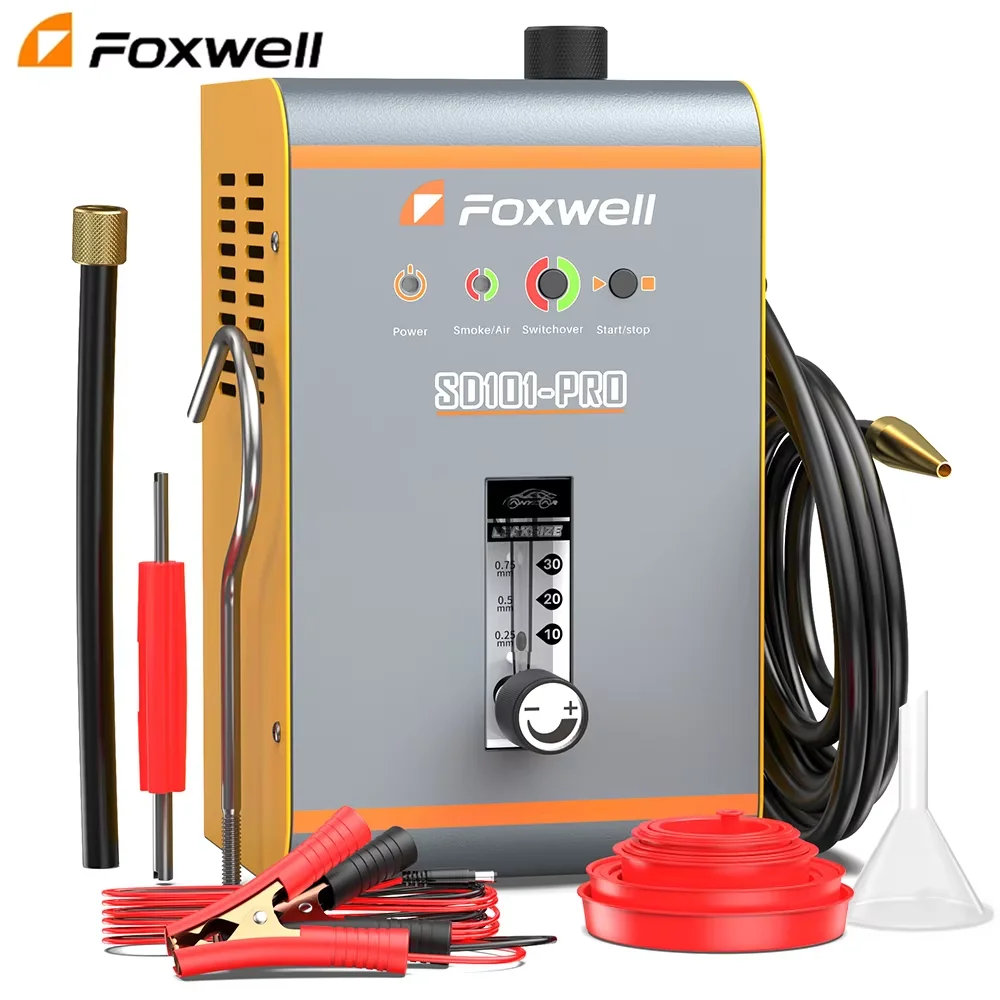 FOXWELL SD101 PRO Car Smoke Leak Detector 12V Automotive Smoke Generator Gas Leakage Locator EVAP Pipe Leak Locator Analyzer