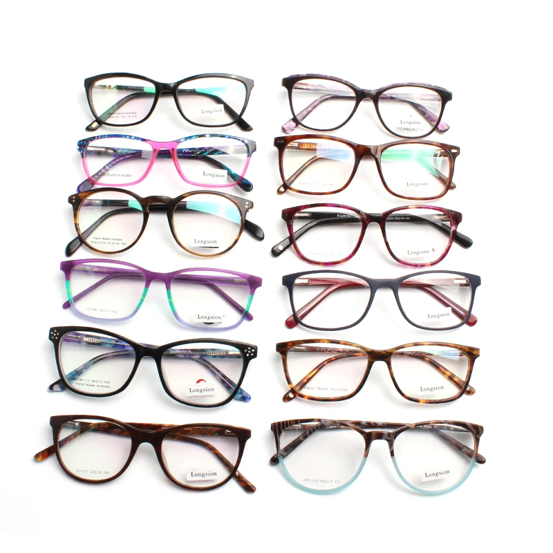 Assorted Ready Made Mixed Eyewear Stock Cheap Glasses Acetate Optical Eyeglasses Frames
