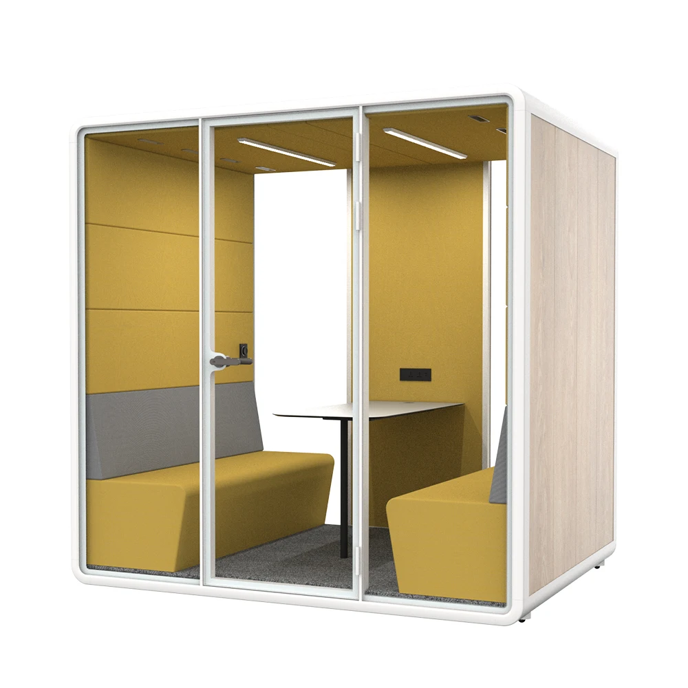 Multi Outdoor Electricity Office Work Pod Meeting Booth With Lamp Desk