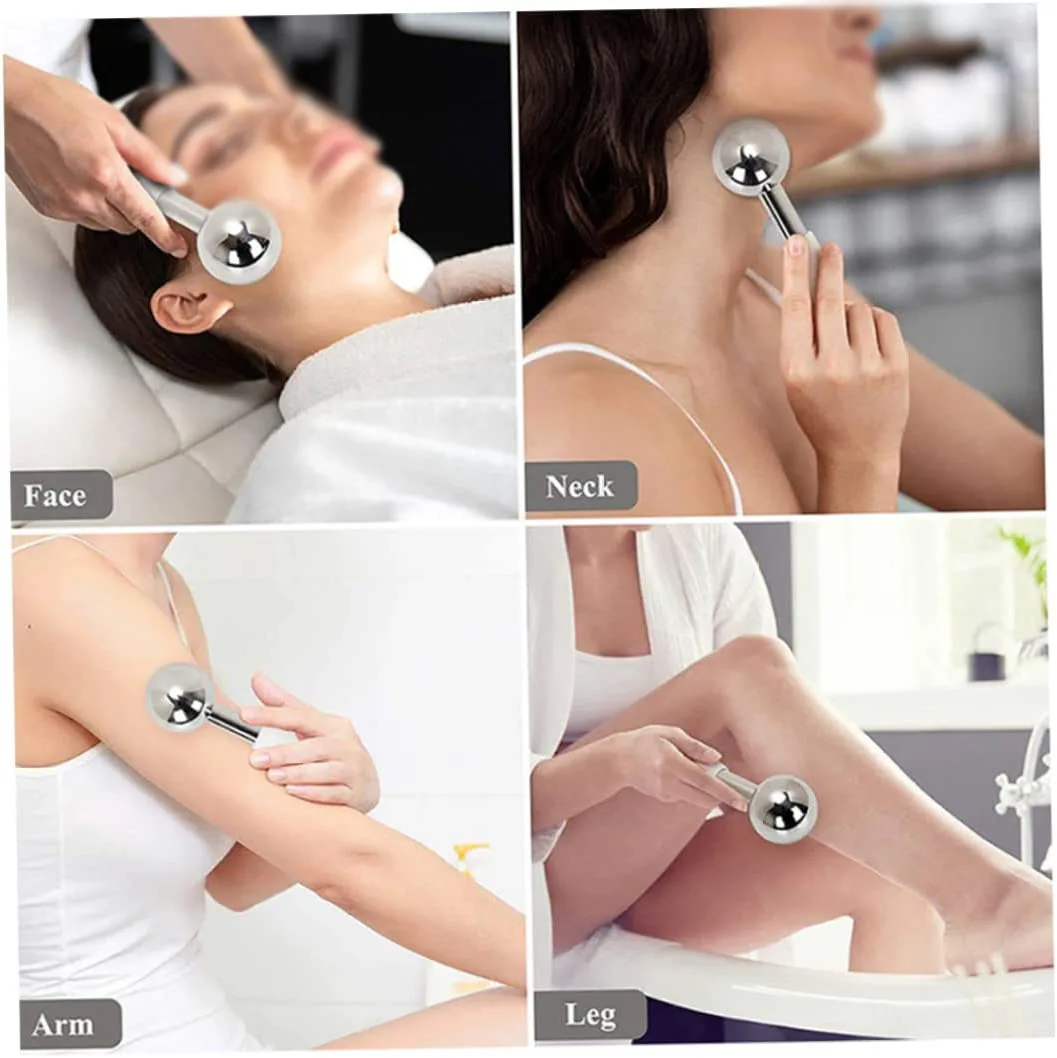 Facial Metal Ice Globes Face Massager Beauty Stainless Steel Ice Ball For Face And Skin care