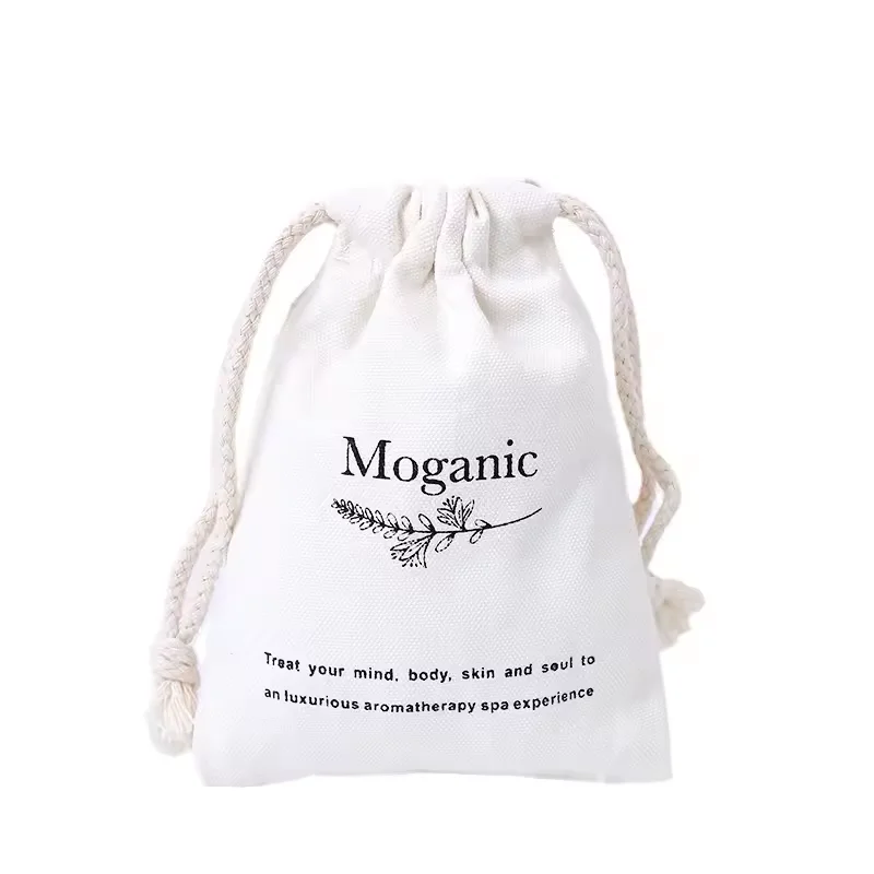 Custom Luxury Logo Giant Large Grey Hemp Cotton Draw String Tws Bag Pouch With Ribbon Drawstring Fine Linen Fabric Bag For Hat