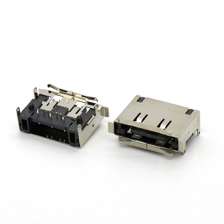 Top Mount DIP Type External SATA E-SATA 7Pin Male Plug Connector Right Angle