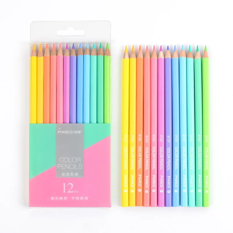 
Marco 12/24/48 Oil Pastel Colored Pencil Set Watercolor Drawing Color Colored Pencils Professional for Art School Supplies 