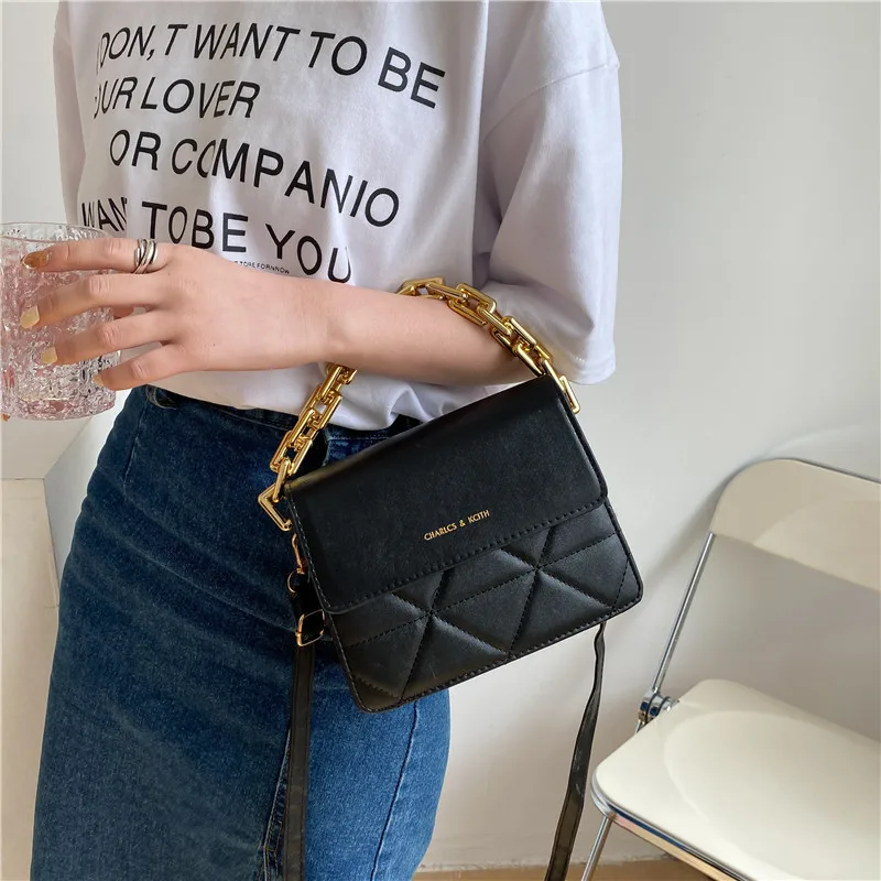 Fashion Women Leather Handbags Rhombus Shoulder Bag Chain Messenger Bag Small Square Bag