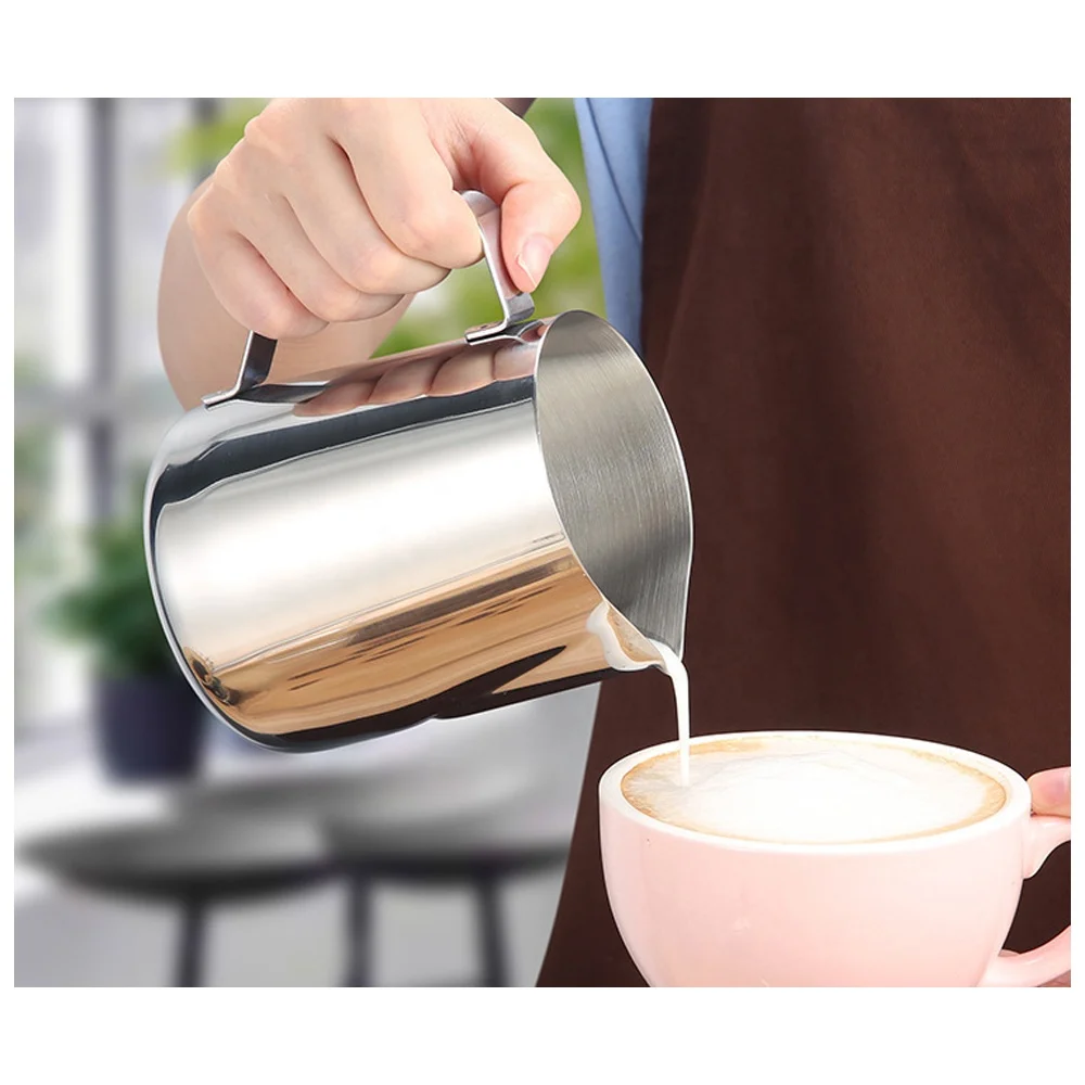 High Quality 304 Stainless Steel Milk Frothing Jug 2000ml Coffee Foam Garland Cup Handle Quality Teapot Water Jug Steel Stamp
