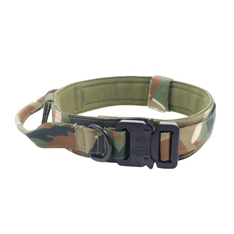 Durable Tactical Metal Buckle Dog Collar Leash Set Adjustable Pet Collar Leash Medium Large Dog Leash Dog Supplies