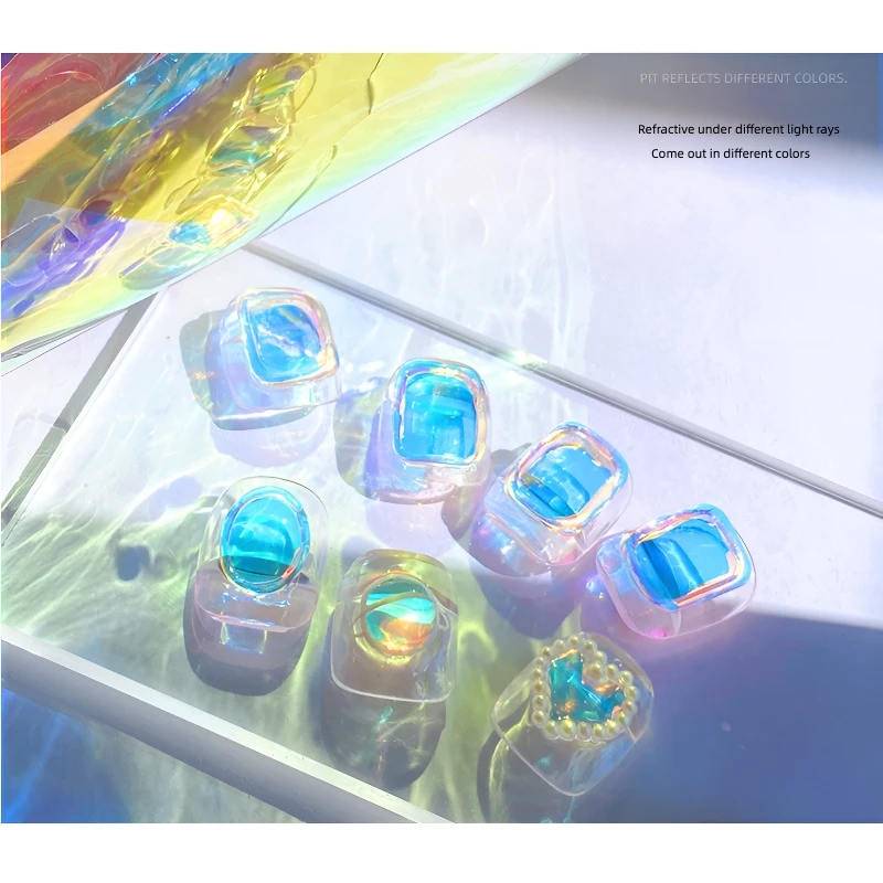 Ice Cube glass paper finished product Color transfer paper laser candy paper finished star heart-shaped nail sticker